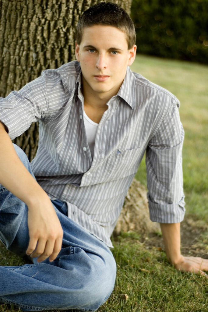 Male College student posing in casual clothes